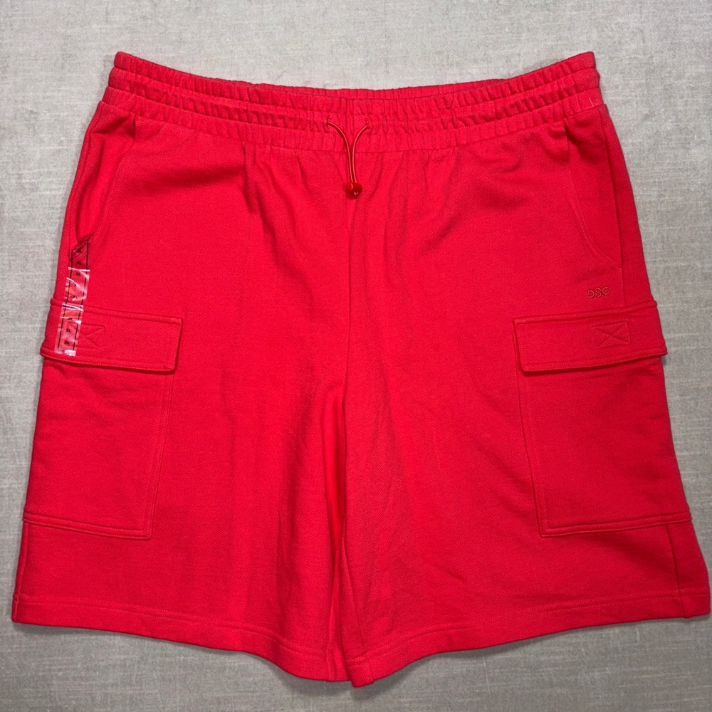 New DSG‎ Twitch Allison Cargo Terry Shorts XL Red Relaxed Fit Bungee Cinch Waist